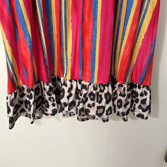 Southern Stitch XXL cheetah and colorful stripe with pockets - Picture 12 of 12